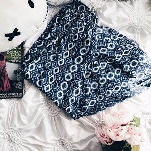 ON THE ROAD Blue Patterned Gaucho Pants